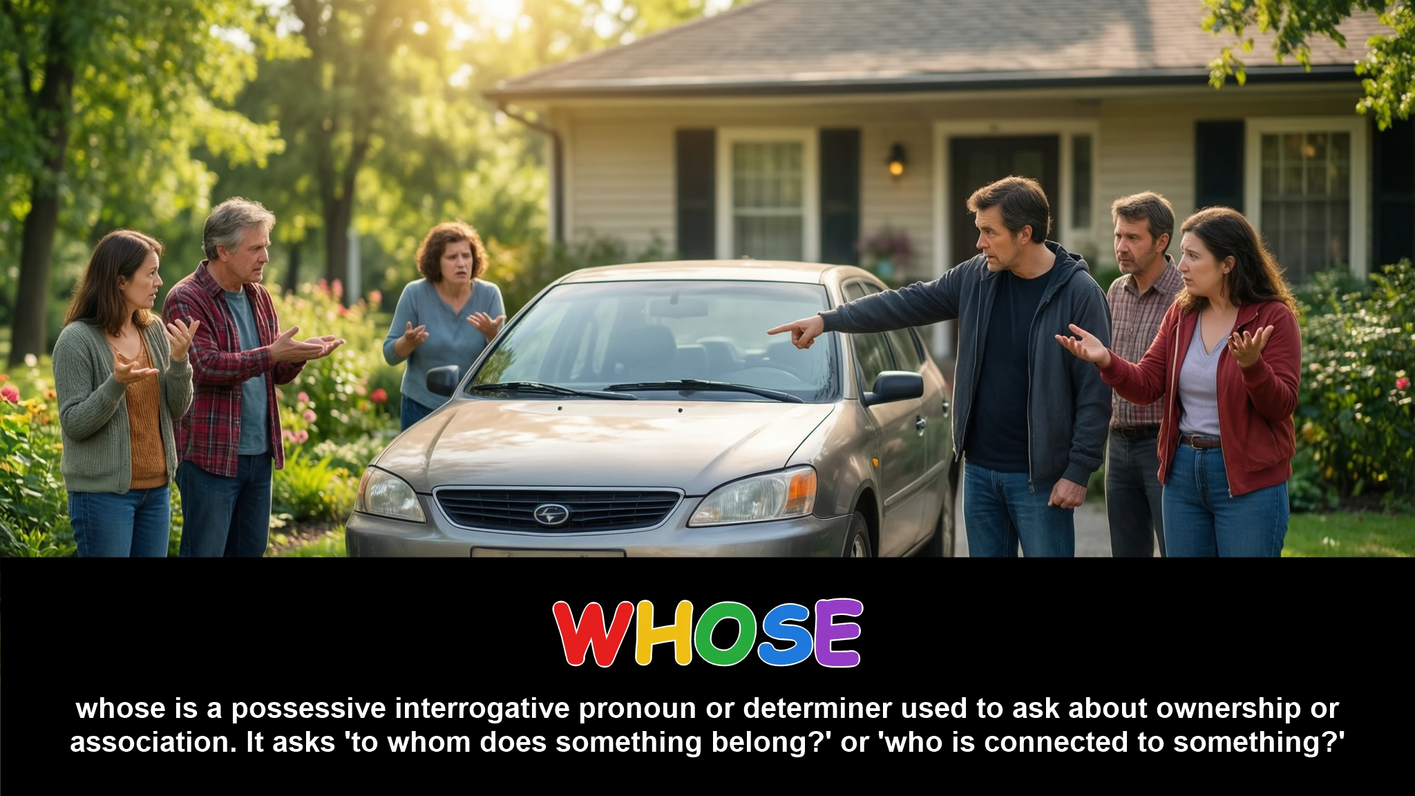 English Illustration for whose
